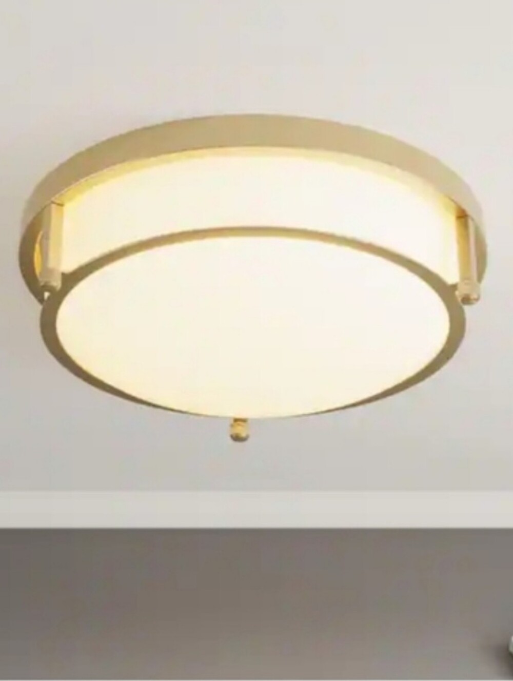 Aiwen 13 in. 2-Light Industrial Gold Flush Mount Farmhouse Ceiling Light